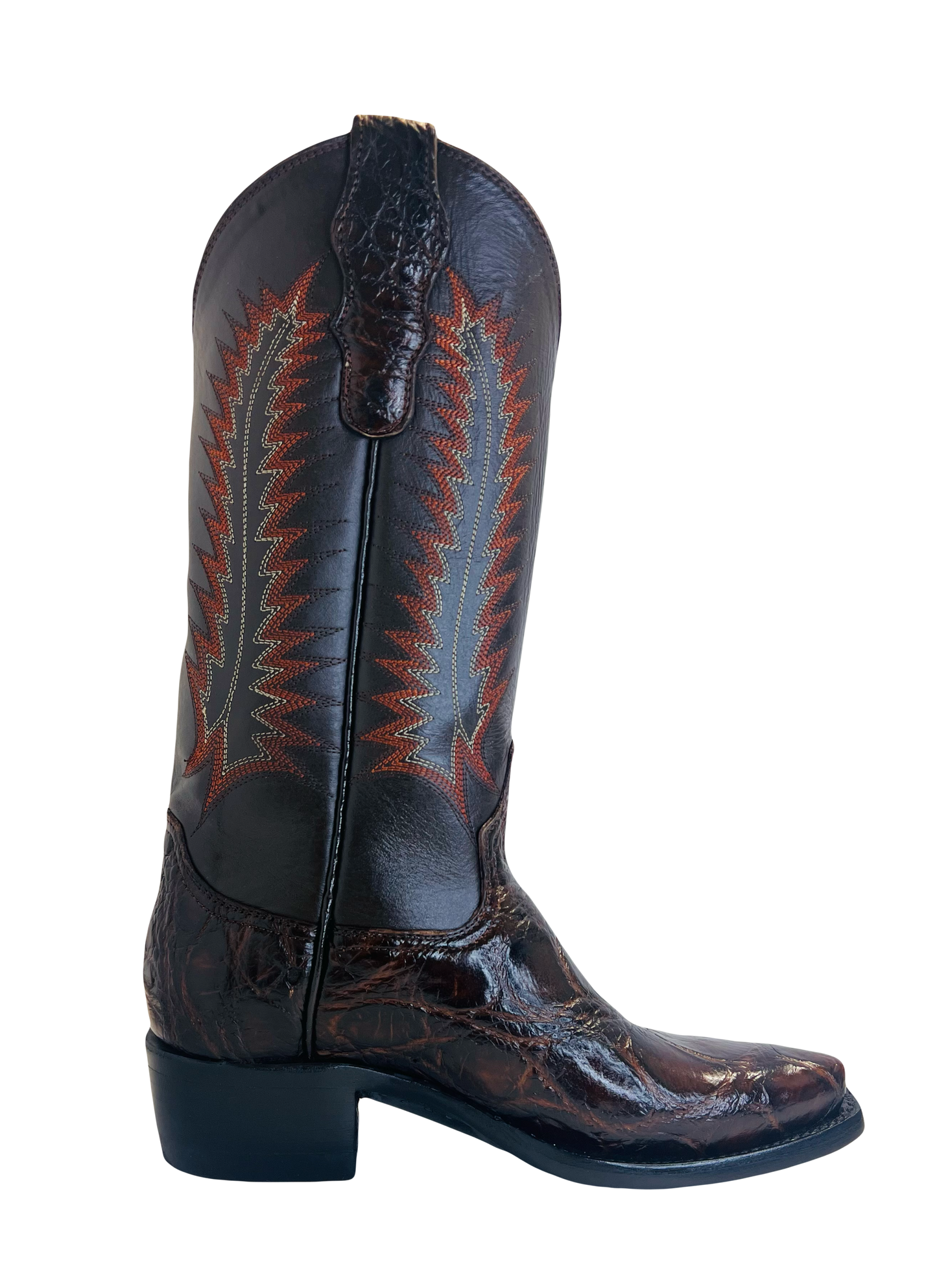 Hanson Exotics American Alligator women boots Chocolate Brown