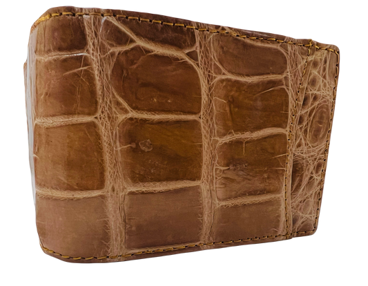 Hanson Exotics Bifold Money Clip Wallet Caramel