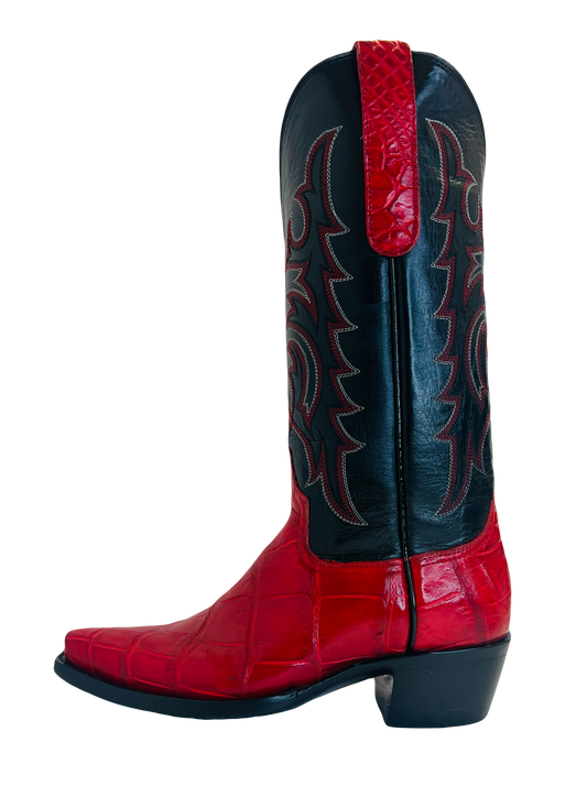 Hanson Exotics American Alligator women boots Lipstick Red