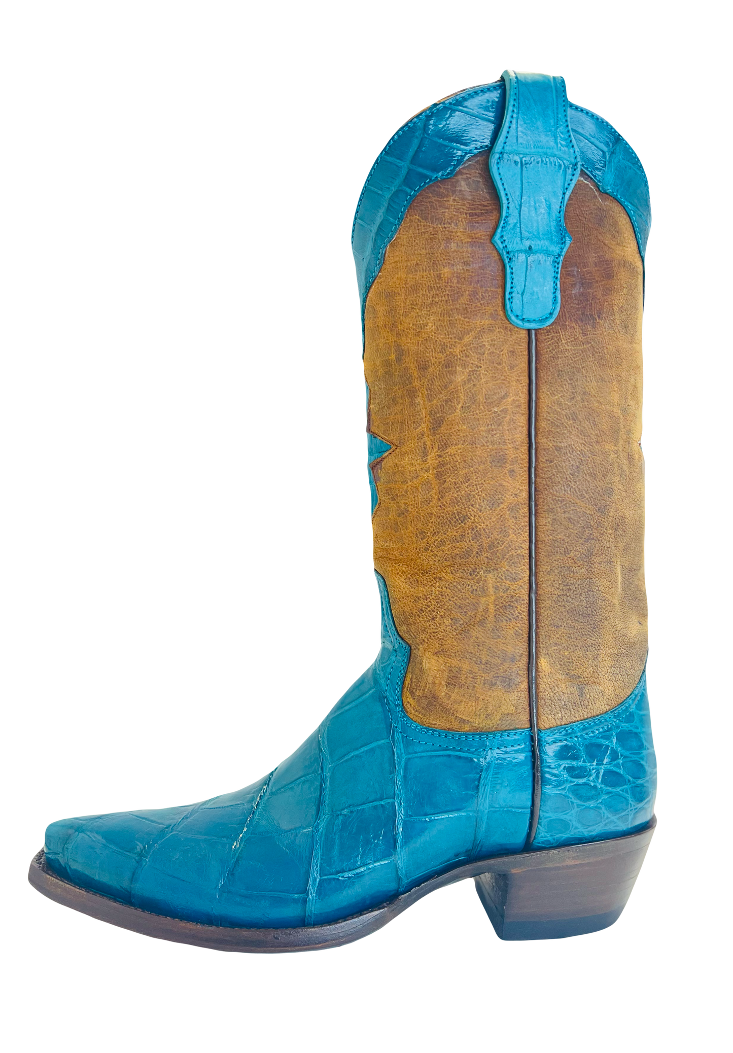 Hanson Exotics American Alligator women boots Aqua Blue