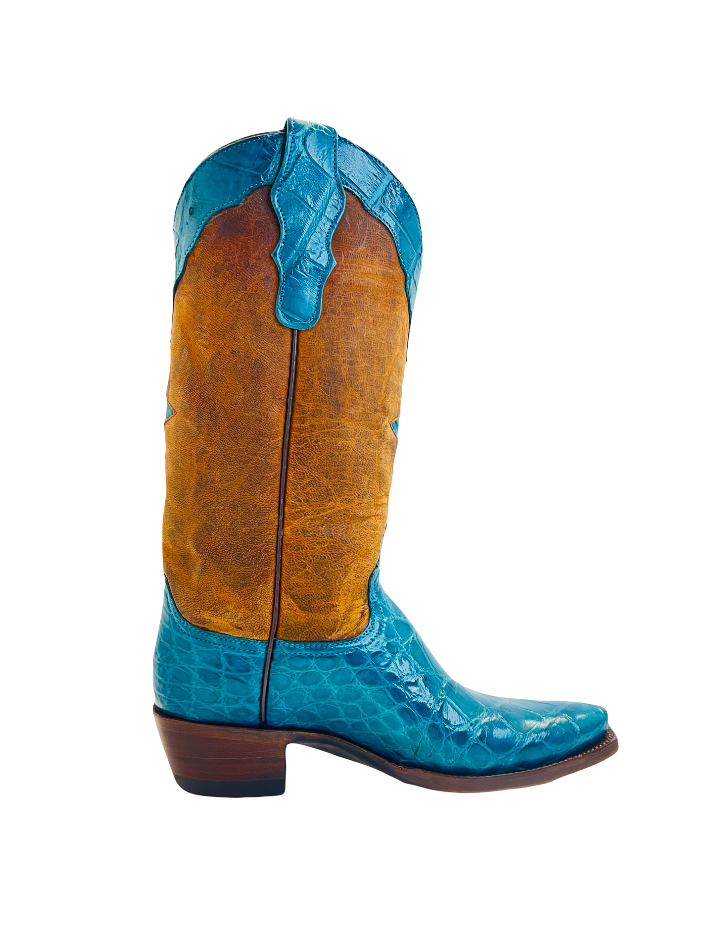 Hanson Exotics American Alligator women boots Aqua Blue
