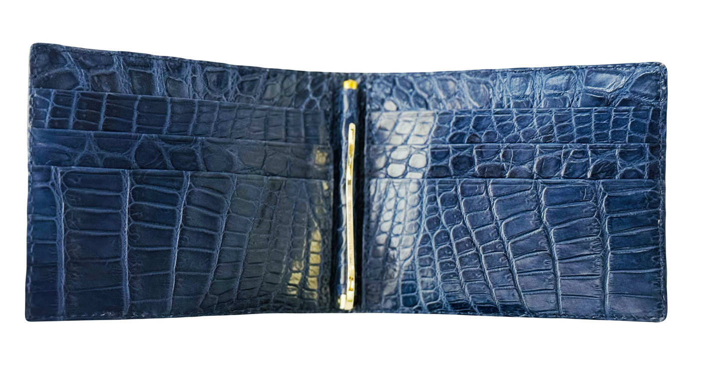 Hanson Exotics Bifold Money Clip Wallet Blue