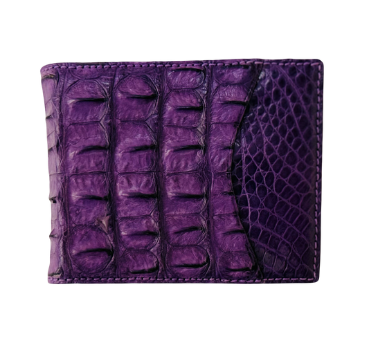 Hanson Exotics Bifold Money Clip Wallet Purple