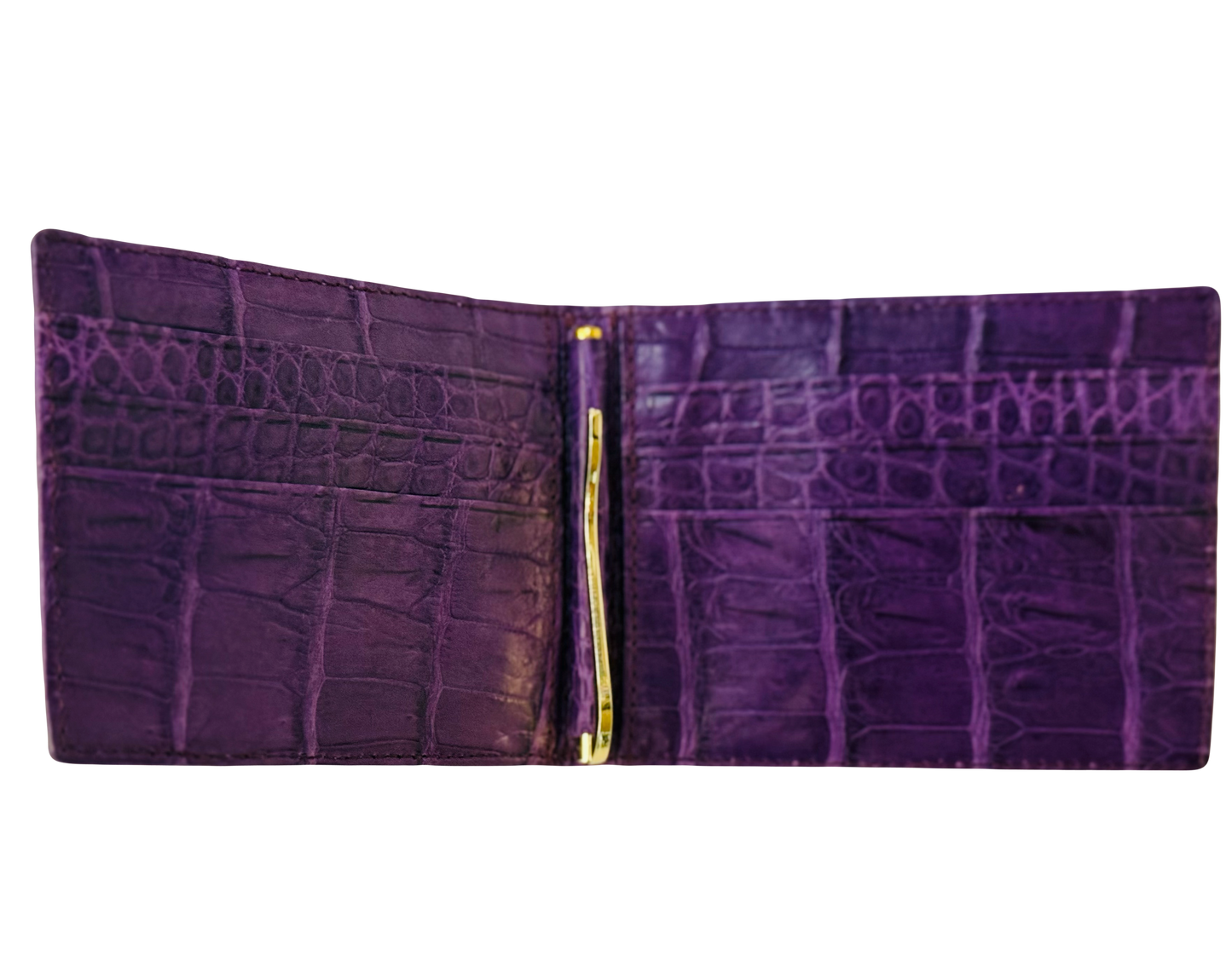 Hanson Exotics Bifold Money Clip Wallet Purple