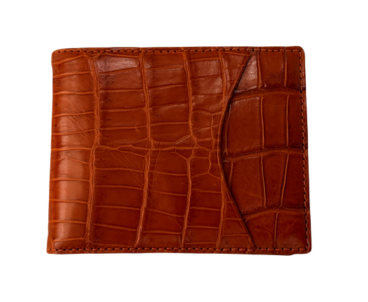 Hanson Exotics Bifold Money Clip Wallet B Cognac
