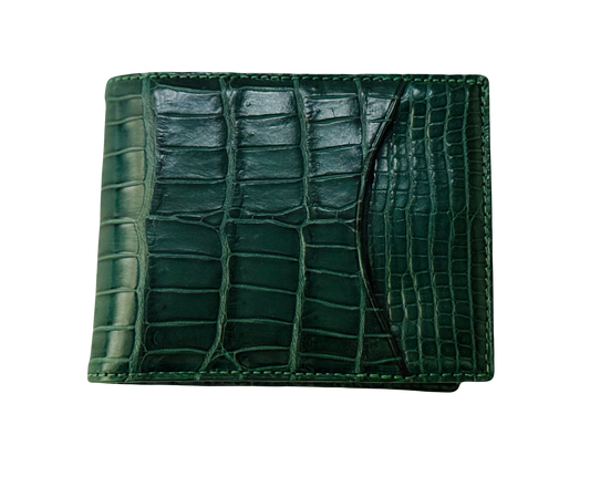 Hanson Exotics Bifold Money Clip Wallet B Forrest Green