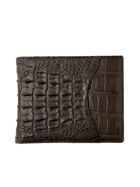Hanson Exotics Bifold Money Clip Wallet Chocolate Brown