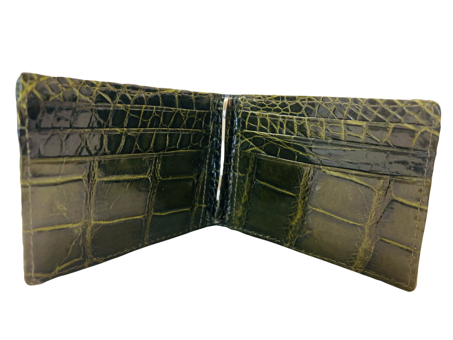 Hanson Exotics Bifold Money Clip Wallet Olive Green